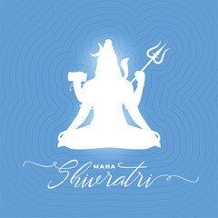 maha shivratri festival card with paper cut style lord shiva