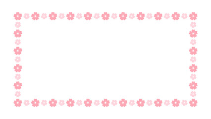 Cherry Blossom Frames. Long Rectangular Floral Border.