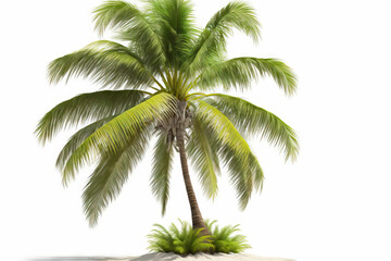Plakat Isolated coconut tree on a white background. Generative AI