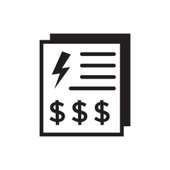 Electricity utility bills, payments icon