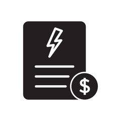Electricity bill black glyph icon
