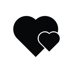 Two hearts icon, vector illustration. Flat design style. Vector two hearts icon illustration isolated on white background, two hearts icon Eps10. two hearts icons graphic design vector symbols.