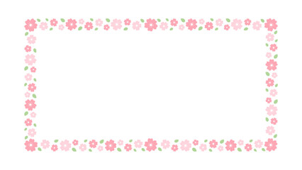 Cherry Blossom Frames. Long Rectangular Floral Border.