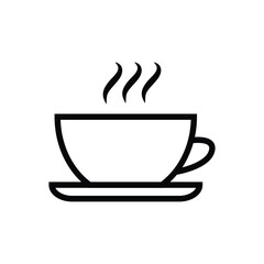 Cup of coffee icon. Cup flat icon. Thin line signs for design logo, visit card, etc. Single high-quality outline symbol for web design or mobile app. Cup outline pictogram.