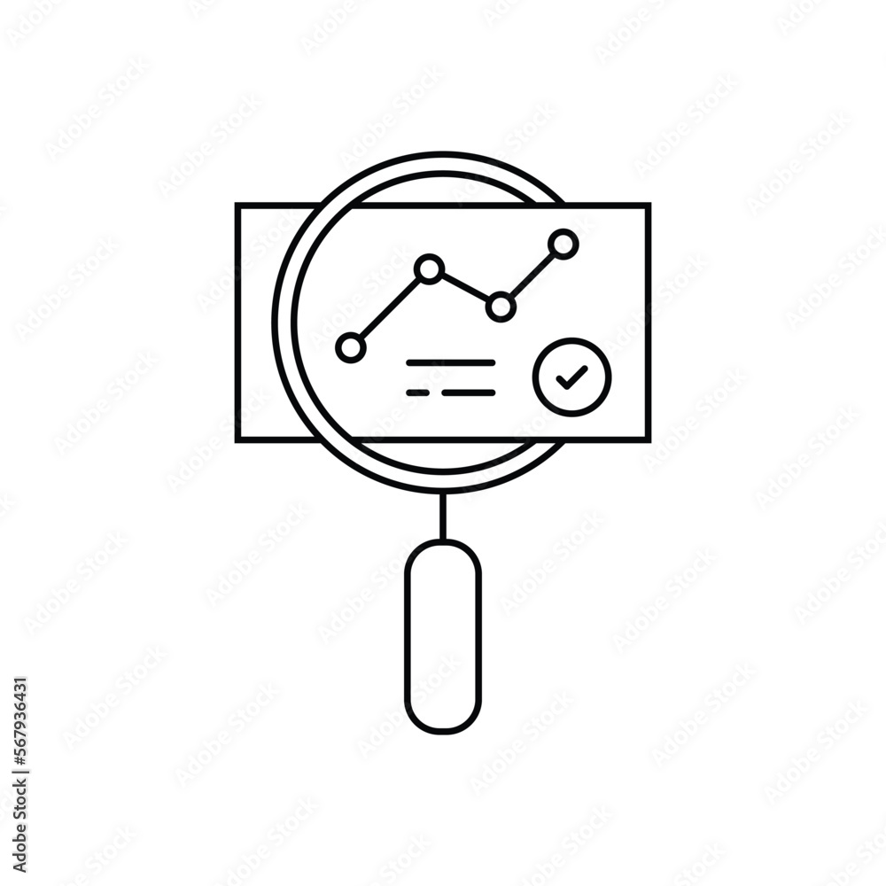 Poster thin line quality control icon like audit validity. concept of key performance indicator or business