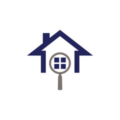 Real estate house finder logo template vector