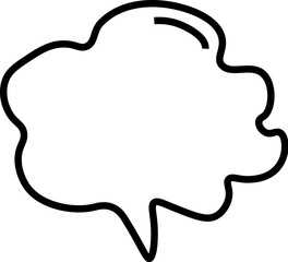 Cloud Speech Bubble Isolated Line Icon. Editable stroke. Vector sign for adverts, stores, shops, articles, UI, apps, sites. Minimalistic sign drawn with black line