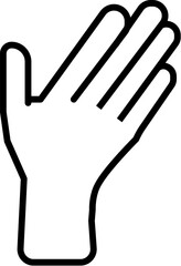 Waving Hand Isolated Line Icon. Editable stroke. Vector sign for adverts, stores, shops, articles, UI, apps, sites. Minimalistic sign drawn with black line