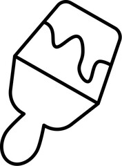 Spatula with Dye or Cement Isolated Line Icon. Editable stroke. Vector sign for adverts, stores, shops, articles, UI, apps, sites. Minimalistic sign drawn with black line