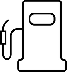 Gas Station Isolated Line Icon. Editable stroke. Vector sign for adverts, stores, shops, articles, UI, apps, sites. Minimalistic sign drawn with black line