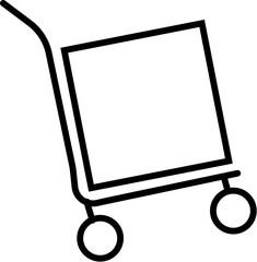 Trolley Isolated Line Icon. Editable stroke. Vector sign for adverts, stores, shops, articles, UI, apps, sites. Minimalistic sign drawn with black line