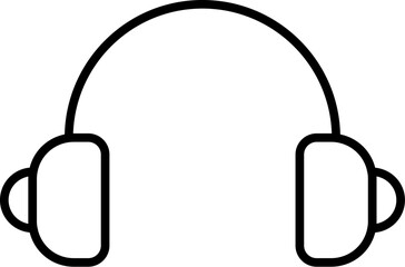 Headphones Isolated Line Icon. Editable stroke. Vector sign for adverts, stores, shops, articles, UI, apps, sites. Minimalistic sign drawn with black line
