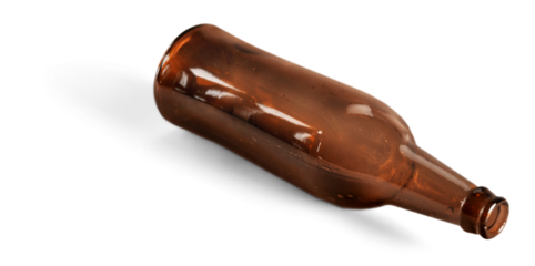 The empty glass beer bottle