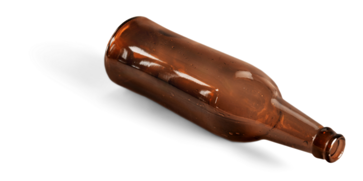 The empty glass beer bottle