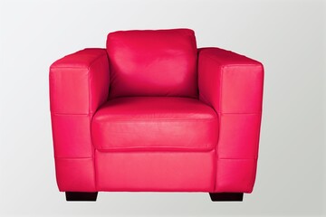 Soft armchair in Viva Magenta modern color