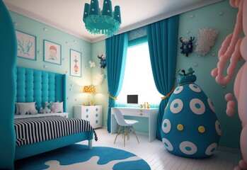 interior design for a child's bedroom. Generative AI