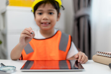 Asian little girl future engineers