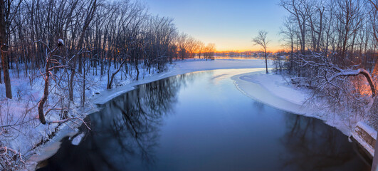 Frozen Riviere des Prairies Montreal Canada