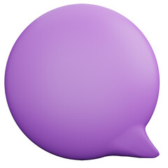 3d render of glossy purple speech bubble