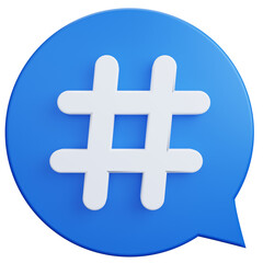bubble chat with hashtag