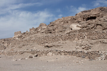 Atacameño archaeological ruins in the Lasana Valley