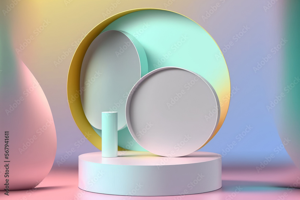 Poster background for product presentation that is minimally abstract. illustration of product podium on ho