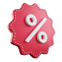 discount tag for shopping promo. 3d illustration