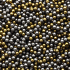 Silver and Gold Ball Background - Generative AI