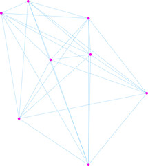 An abstract transparent node network design element.