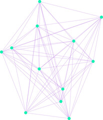 An abstract transparent node network design element.