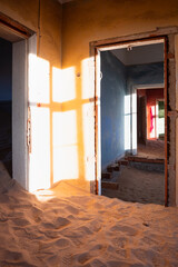Ruins of mining town Kolmanskop in the Namib desert near Luderitz, Namibia