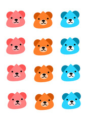 Fototapeta premium Bears Head for Pattern on any stuff for Kids