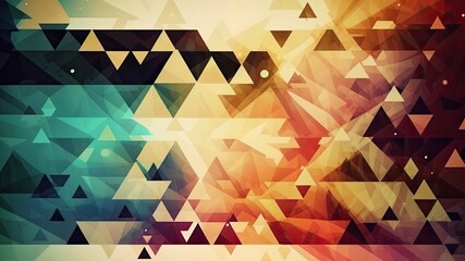 Abstract geometric background with triangle shape pattern web banner background, ai