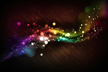 Rainbow of sparkling glittering lights, abstract background