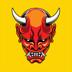 Fototapeta premium oni mask japan vector