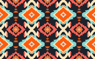 Seamless pattern of traditional African American tribal or Indian ethnic fabric pattern. vector illustration