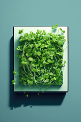 Microgreen spruits set. Vegan and healthy eating concept. generative AI