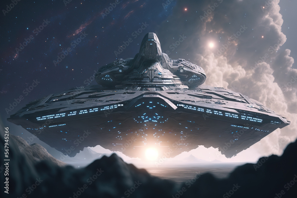 Wall mural spaceship generative ai