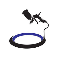 spray gun, icon logo vector illustration design