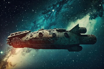 Naklejka premium Spaceship Generative AI