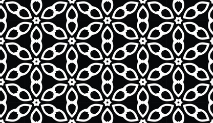 Black and white abstract arabesque pattern