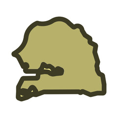 Senegal Map Flat Icon