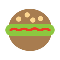 Hamburger Flat Icon