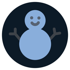 Snowman Flat Icon