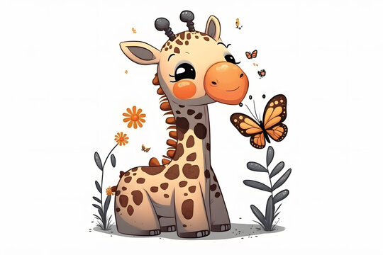 giraffe child illustration