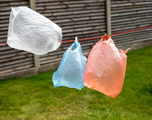 Plastic environmental pollution disposable bags, horizontal
