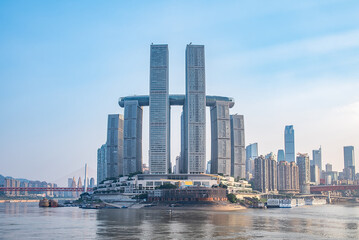Fototapeta na wymiar Chaotianmen architectural scenery in Chongqing, China