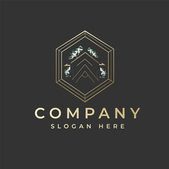 Geometry Shape Home Logo golden effect