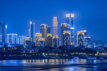 Fototapeta na wymiar Night view of Jiangbeizui CBD, Chongqing, China