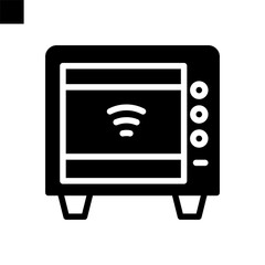 smart oven icon glyph style vector